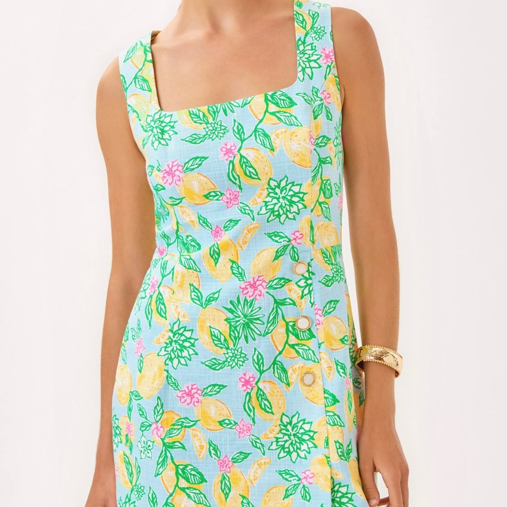 NWT Lilly Pulitzer Kalinara Skirted Romper Bluette Make Lemonade Print Size 10 - Picture 9 of 9